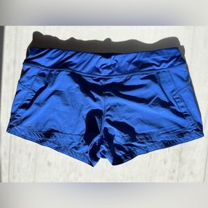 Athleta Women’s Pulse Shorts Blue Athletic Workout Shorts Size XL